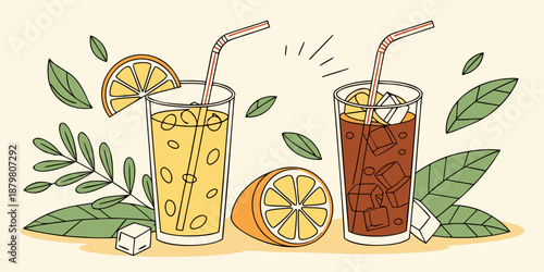 Summer Drinks Background – Refreshing Warm Lifestyle Concept