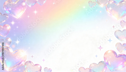 Wallpaper Mural Shimmering Holographic Rainbow Gradient Heart Background Torontodigital.ca