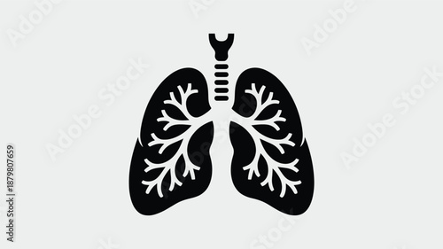 Human lungs organ icon with trachea and bronchial tree for medical and health concepts Vector