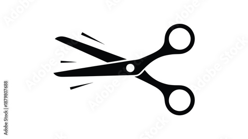 Iconic black scissors illustration representing cut, trim, and crafting tools Vector