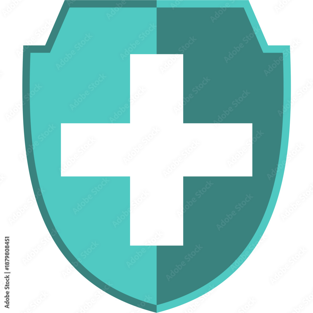 Obraz premium Shield Icon with Plus Sign