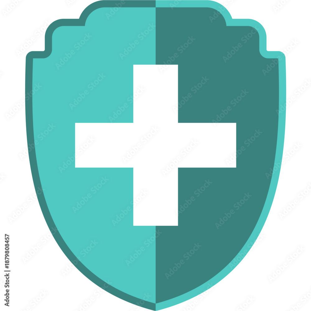 Obraz premium Shield Icon with Plus Sign