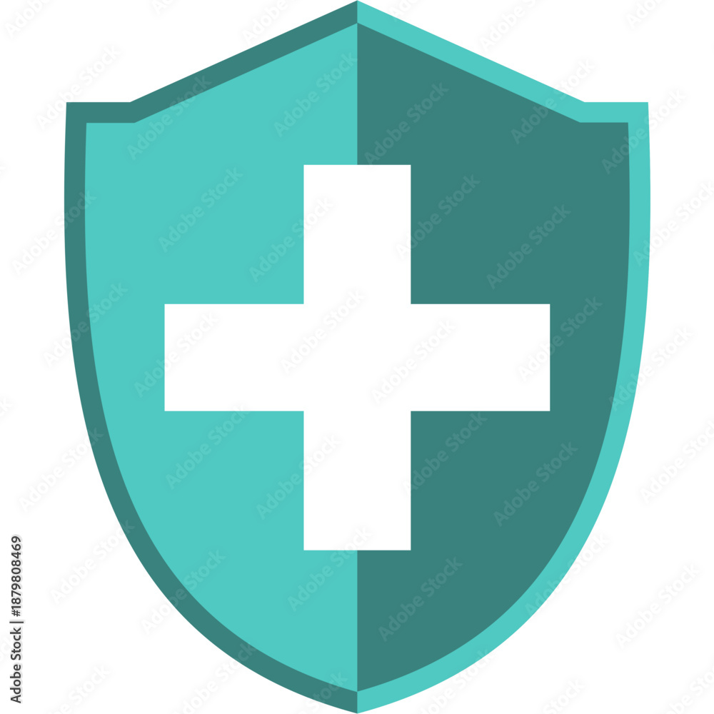 Obraz premium Shield Icon with Plus Sign