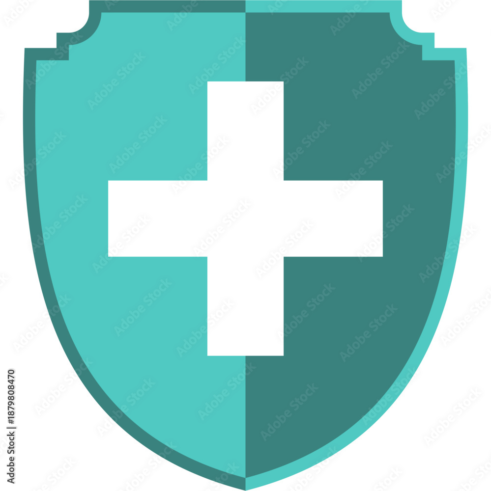 Obraz premium Shield Icon with Plus Sign