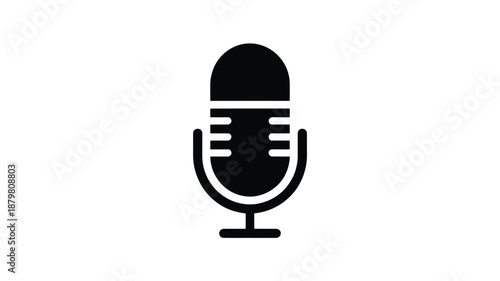 Classic microphone icon for recording and audio communication symbol Vector