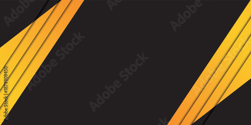 Abstract black background with yellow diagonal accents and clean modern geometric composition
