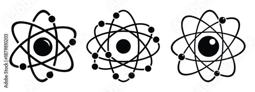 Atom symbol vector illustration science physics chemistry nuclear energy education