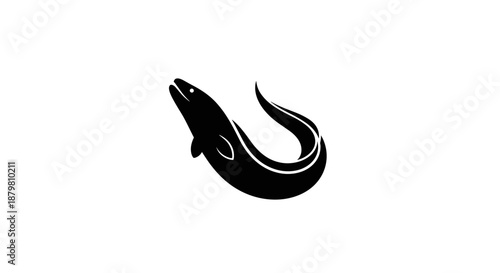 Elegant Eel Silhouette A Striking Aquatic Vector Illustration.