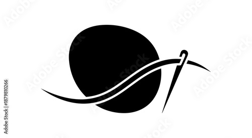 Elegant Needle and Thread Logo Design for Tailoring Business.