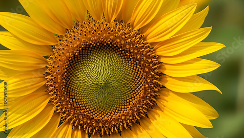 Vibrant yellow sunflower head in full bloom with detailed petals