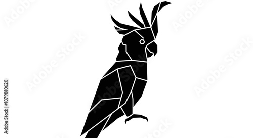 Geometric Cockatoo Silhouette Modern Bird Illustration Design.