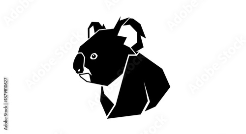 Geometric Koala Head Illustration Modern Wildlife Design.