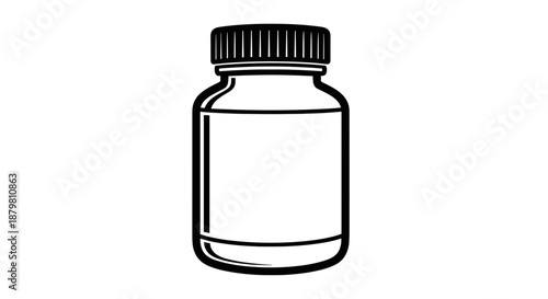 Illustration of a Medicine Bottle with Blank Label.