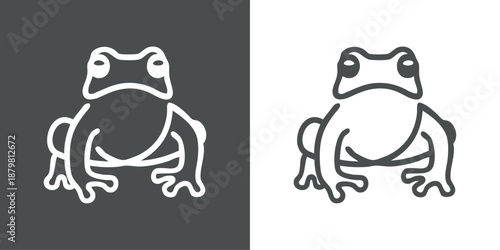 Dibujo sencillo con líneas de rana o sapo