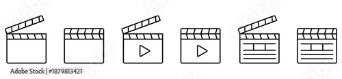Film Clapper Board Icons Collection – Open and Closed	