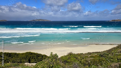 Turquoise waters and sandy shoreline at West Beach, Esperance, Western Australia