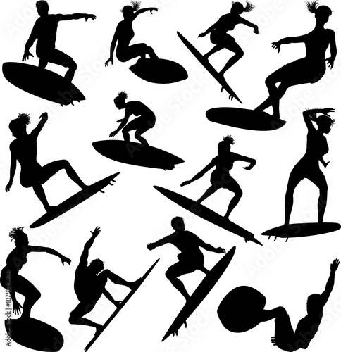 Surfer surfboard boarding m...