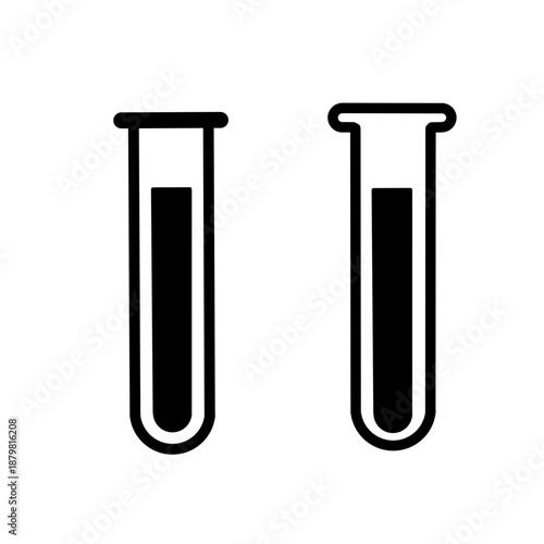 Test tube icons representing laboratory research, chemical experiments, science education, and medical diagnostic testing
