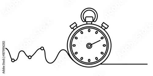 Continuous line drawing of a person running, symbolizing energy and fitness Vector, illustration