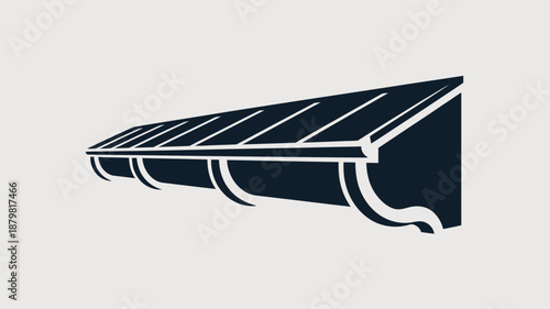 Modern metal awning over window