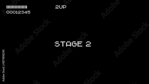 Screenshot of an 8-bit game. PRESS START INSERT A COIN TO CONTINUE .pixel art .8 bit game.retro game. for game assets