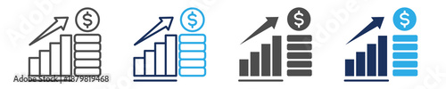 profit icon set with multiple concept