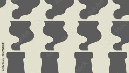 Industrial smokestacks emit smoke