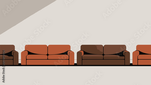 Modern brown living room furniture set