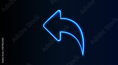 arrow lens icon with glowing light effect, modern abstract design of directional symbol, futuristic style icon for creative projects and digital visuals