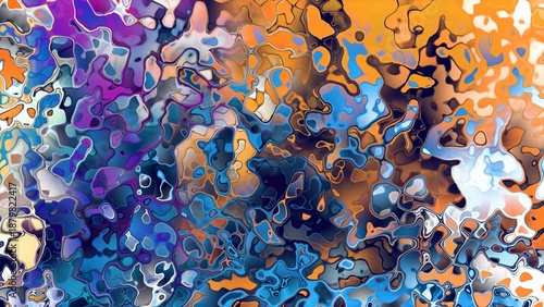 Abstract organic liquid texture with flowing amorphous shapes and expressive digital surface