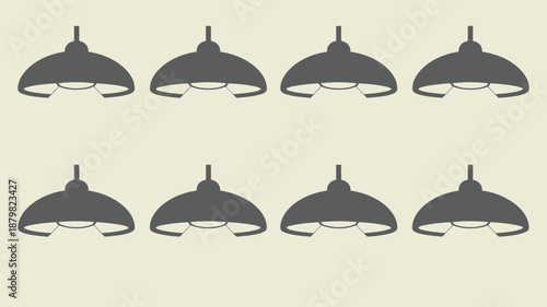 Set of eight modern pendant lamps