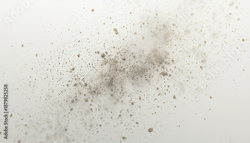 A cloud of dust particles floating in the air on transparent background