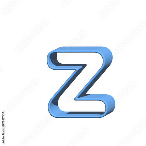 3D thin alphabet Letter Graphic