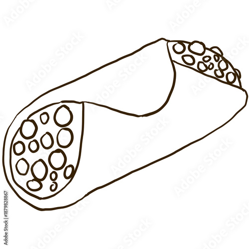 Photos a line art of cannoli illustration with transparent background