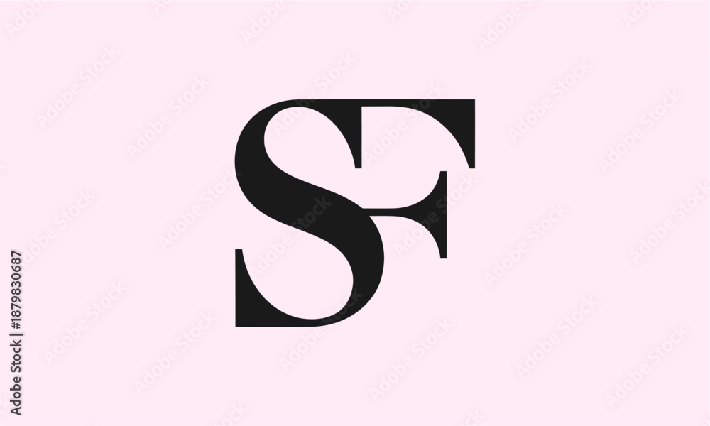Fototapeta premium SF Letter Monogram Logo Vector Illustration , Initial Logo Design