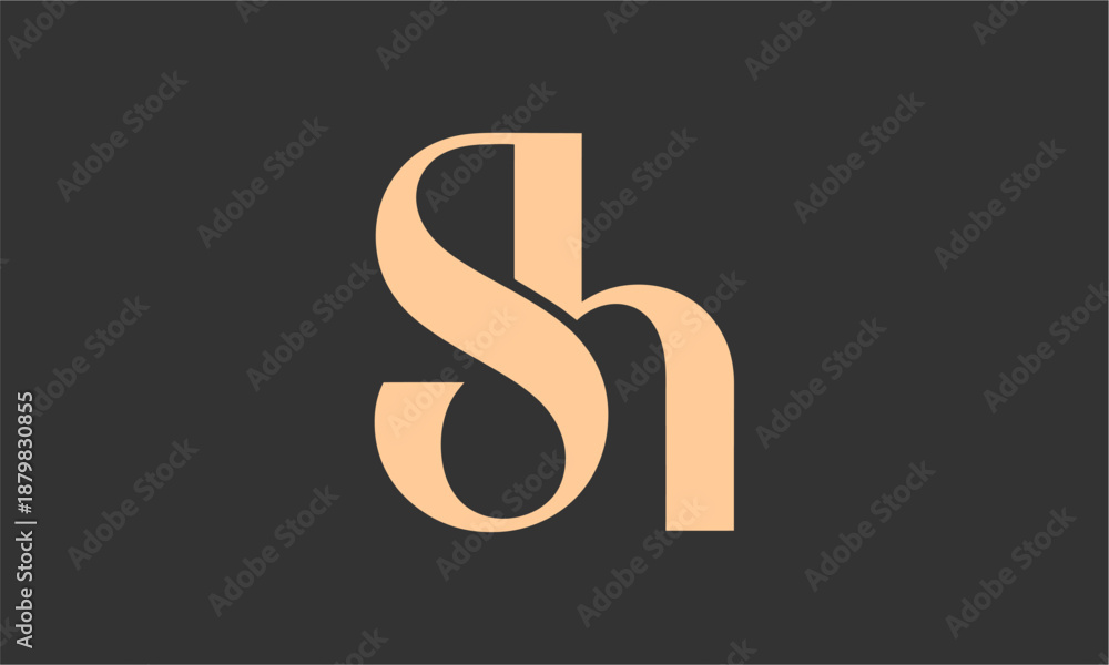 Fototapeta premium SH Letter Monogram Logo Vector Illustration , Initial Logo Design