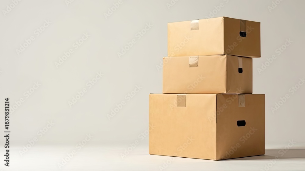Fototapeta premium boxes on a plain background