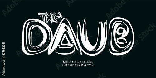 Brush Dab Font Logo Alphabet Art Brush Letter Set Modern Typography, Creative Typographic Design for Title Hand Drawing Text Poster Headline, Lettering Logotype, Graffiti Fonts. Vector Typeface