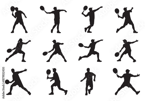 Basketball Player Action Silhouettes Set, Sports Movement, Black Isolated Figures