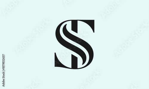 ST Letter Minimalist Logo Vector Illustration , Initial Logo Design