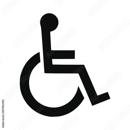 Black and white illustration of a person in a wheelchair symbol  accessibility sign icon