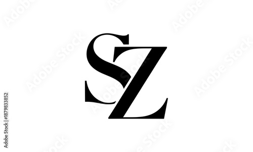 Cuadro en lienzo SZ Letter Minimalist Logo Vector Illustration , Initial Logo Design