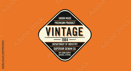 Retro Vintage Label Design with "Union Made" and "Department of Industry" Text.
