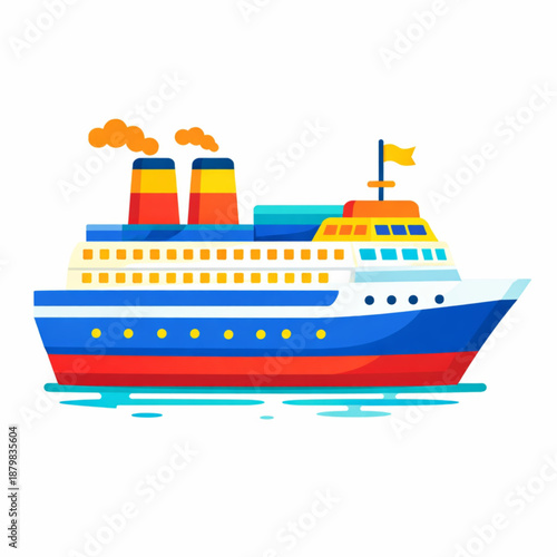 Luxury cruise ship icon for maritime travel and ocean vacations.