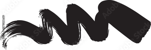 Grunge style hand-drawn thick brush strokes in acrylic paint. Textured ink lines with marker accents, underlines, and strikethroughs for vector art, creative scribbles, and textured background