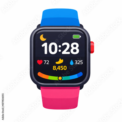 Digital smartwatch icon for fitness tracking and wearable technology.