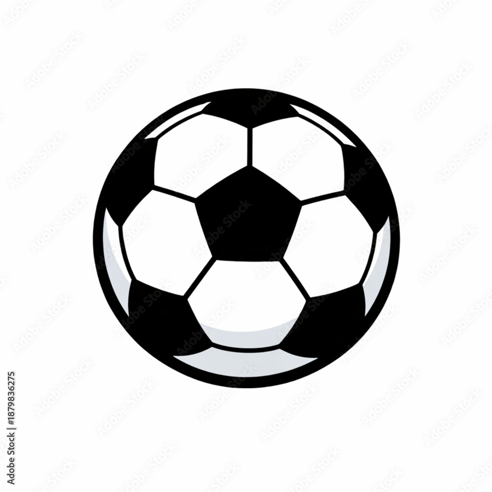 Fototapeta premium Classic black and white soccer ball icon for football tournaments.