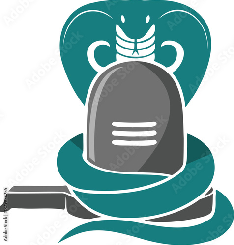 Shiva Lingam with Cobra Naga - Hindu Religious Symbol vector illustration of a christmas tree