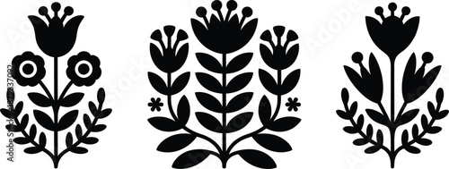 black and white flowers