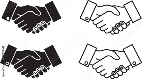 Business agreement handshake icon in different style vector illustration, friendly handshake icon for apps